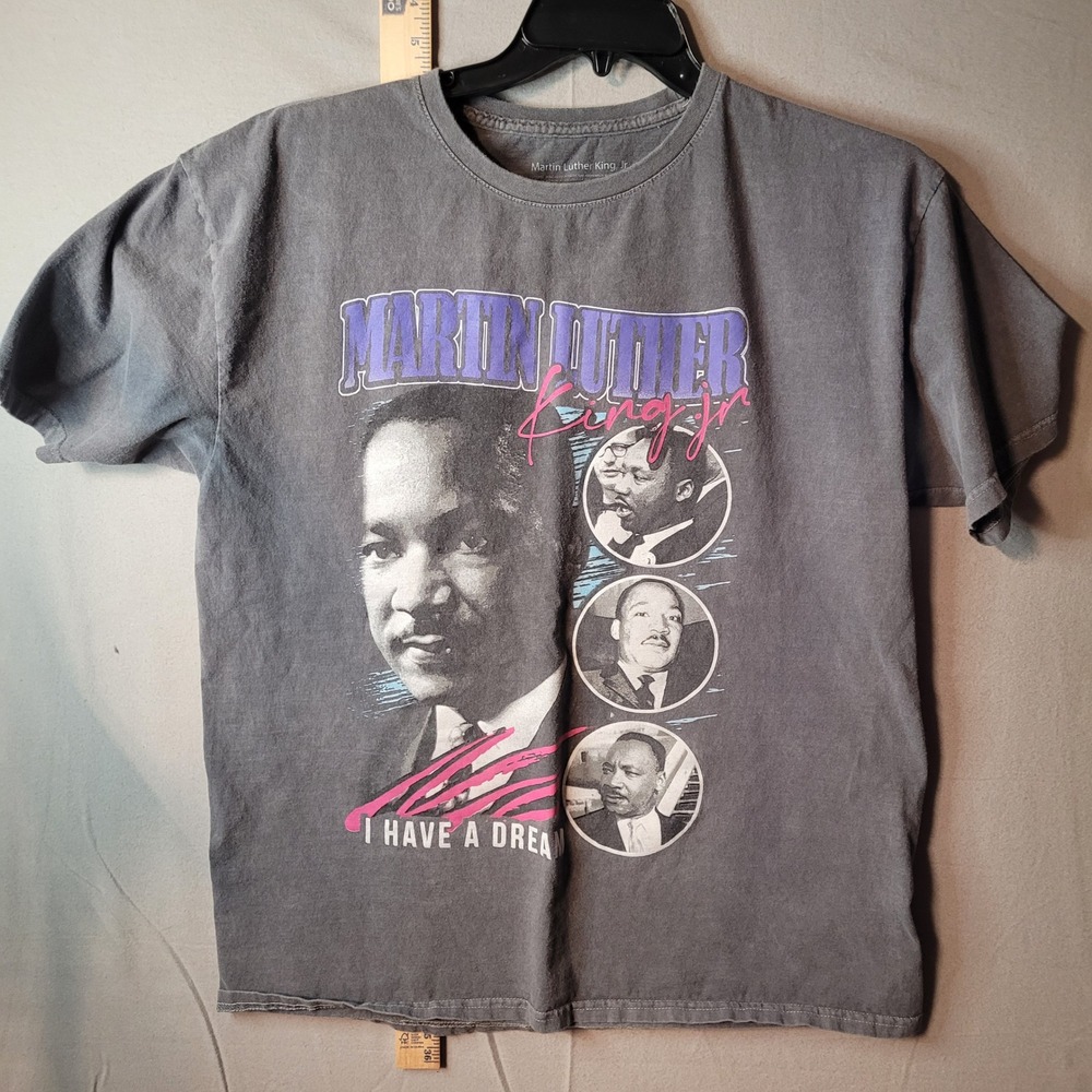 Martin Luther King Jr I Have A Dream Graphic T-Shirt Men L/XL Faded Black Cotton